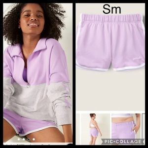 Vs Pink varsity shorts varsity half zip purple